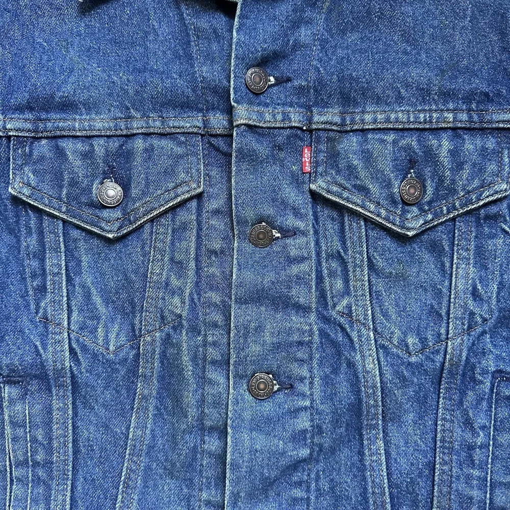 Vintage LEVIS 80s Denim‎ Trucker Jacket Type III 70506-0216 Sz 38R Made In USA
